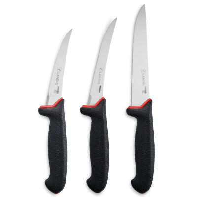 Ensemble de 3 Couteaux de boucher PRIME-GRIP Noirs 13 - 15 - 18 cm