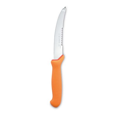 Couteau à éviscérer avec scie PRIME-GRIP 16 cm Orange