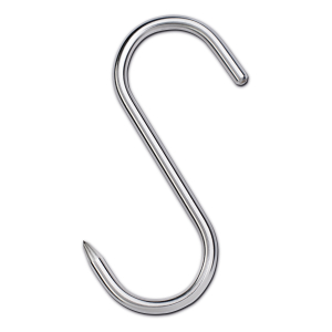 Crochet de boucher S en acier inoxydable 160x8mm - 100 kg
